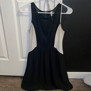 black and white dress